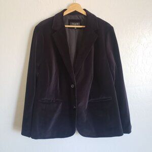 Talbots Black Velvet Blazer Jacket Size Women's 20W Plus Elegant Formal Event